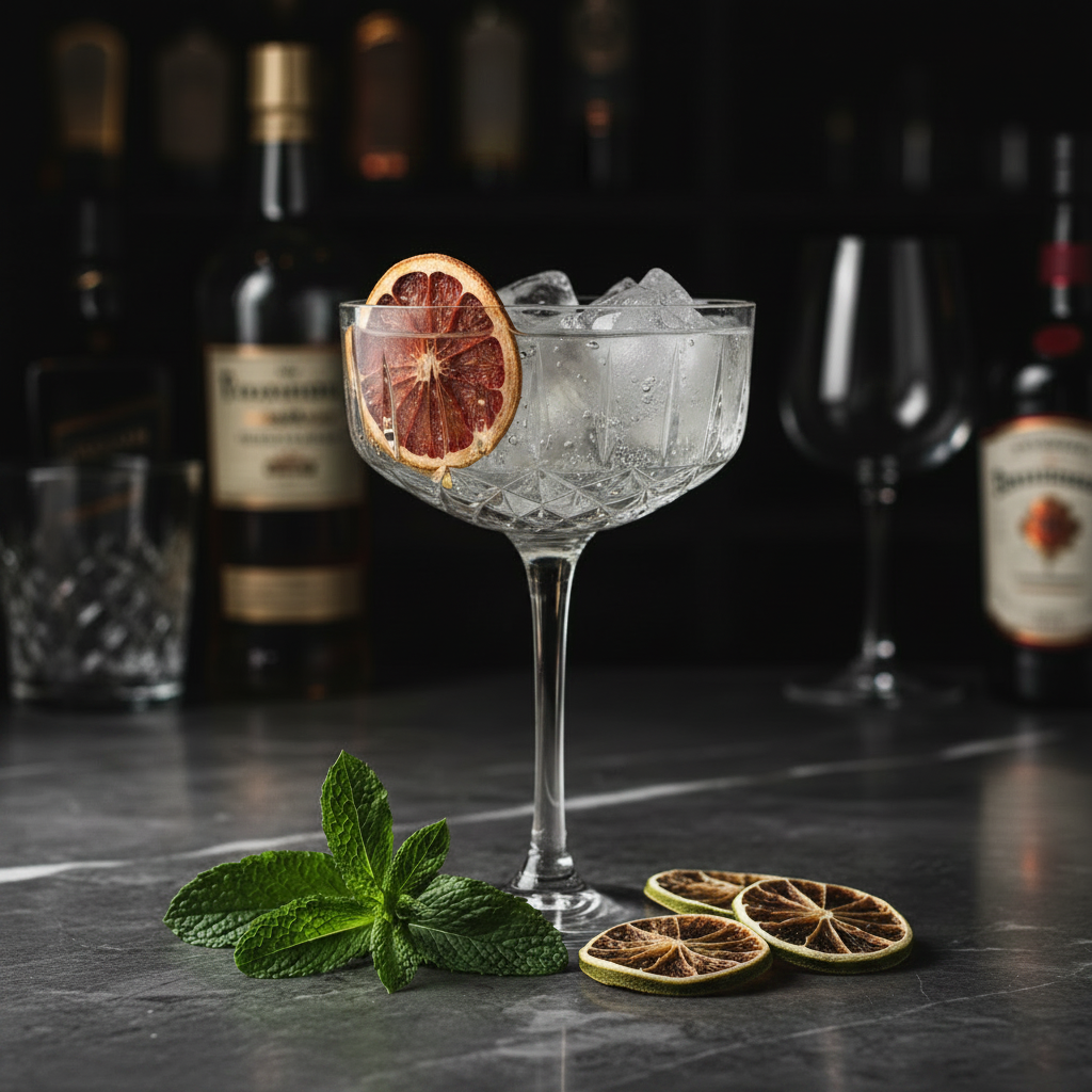 Dehydrated Grapefruit in Cocktail