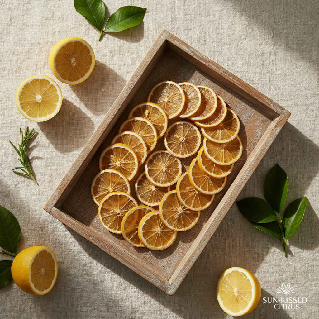 Dehydrated Lemon in Tray