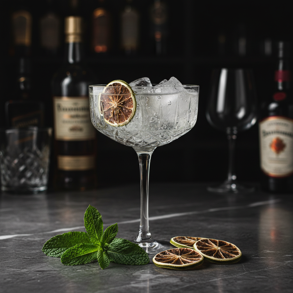 Dehydrated Lime in Cocktail
