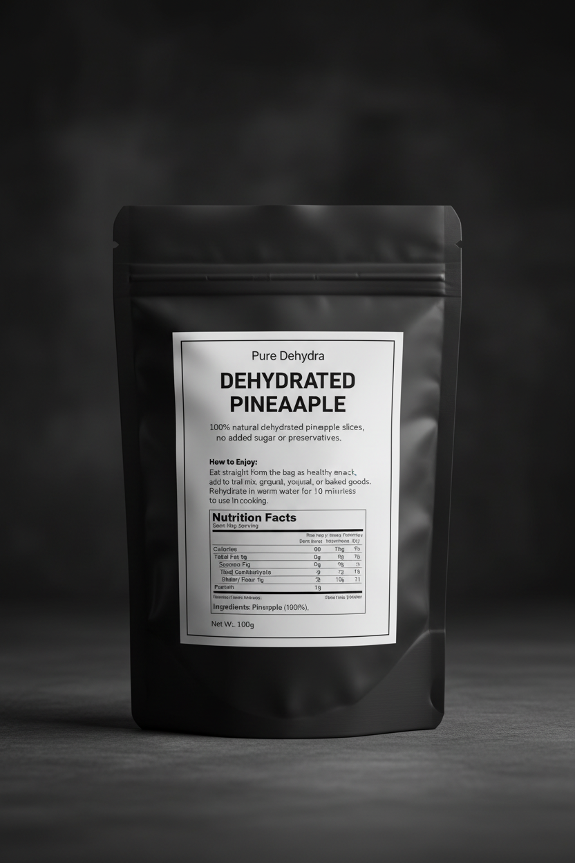 Pure Dehydra Pineapple Back of Bag